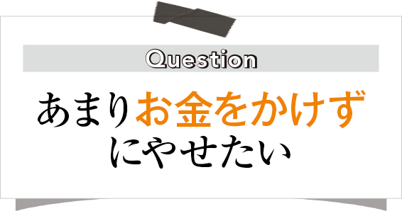 あまりお金をかけずにやせたい