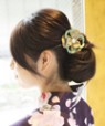 かんざし＆花飾りをポイントにした艶やかまとめ髪