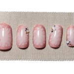 女っぽさが際立つローズ×ピンクの変形マーブル