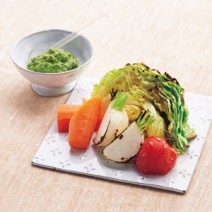 木下あおい美腸ダイエットレシピ（25）爽やかな香りのソースがアクセント グリル野菜 春菊のジェノベーゼソース添え