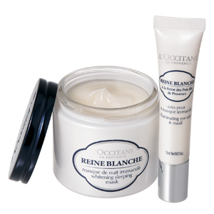 ロクシタン｜レーヌブランシュ （右）ブライトアイセラム （左）ホワイトニングオーバーナイトケア