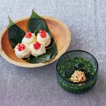 モロヘイヤ納豆だれのつけ素麺