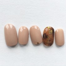 秋色の大人レオパードデザイン　【braceNail】