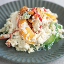 ぬか漬けとアーモンドの白和え