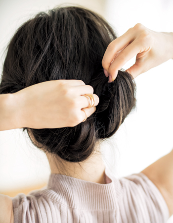 簡単ヘアアレンジ！ギブソンタック