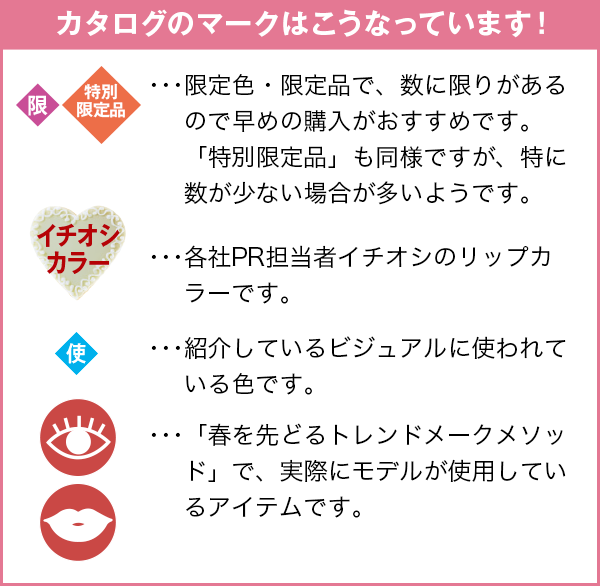 カタログのマークはこうなっています!