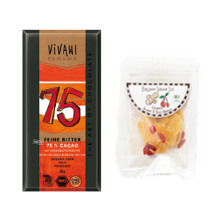 （左）ViVANI｜オーガニックココナッツ ダークチョコレート75%