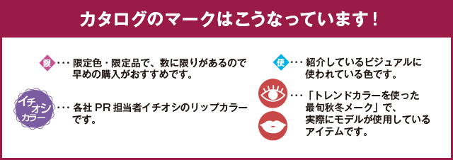 カタログのマークはこうなっています！