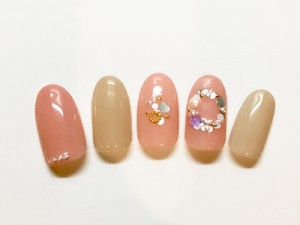 指先にフラワーリース♪ホログラムの大人ガーリーネイル