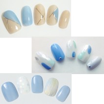 水色＆ブルーネイル16選｜シンプルな単色ネイルからフレンチやドット柄までセルフでできるデザインを紹介