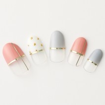 【365日ネイル】テープを使うから簡単＆大人っぽく仕上がる！春色ハーフフレンチ