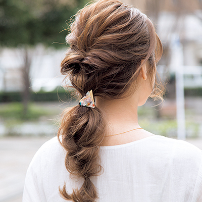 くるりんぱ×3つ編みヘアアレンジ