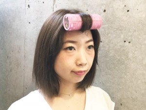 【シースルーバングの作り方】ホットカーラー×ドライヤーで前髪をクセづきやすく!
