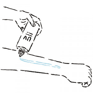 ボディにもしっかり塗り広げて