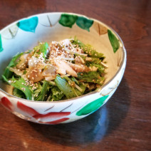 しゃきしゃき水菜で美肌ケア！【水菜と搾菜、チキンのサラダ】Today’s SALAD #51