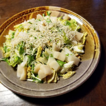 鍋の余り具材＋帆立で美味しくヘルシー！【白菜と水菜、帆立のあっさりサラダ】Today’s SALAD #69