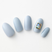 【365日ネイル】春の風を感じるワントーンネイル…爽やかなペールブルー×シェルアート