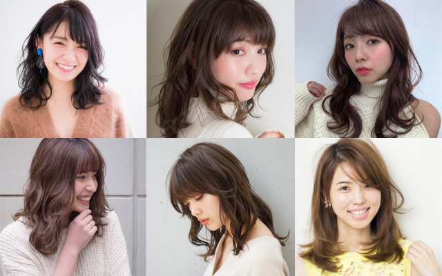 前髪あり パーマ セミロングの12ヘアスタイル モテ要素を揃えた人気の髪型 美的 Com