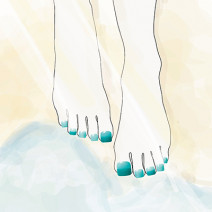 おしゃれなセルフペディキュア｜クールな清涼カラーを足先に取り入れて夏らしい質感ネイル