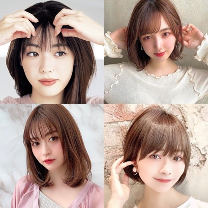 前髪の 幅 で印象が 変わる 顔型別 幅別おすすめバング 16選 美的 Com
