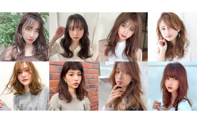 前髪あり パーマの セミロング 人気スタイル 実例17 美的 Com