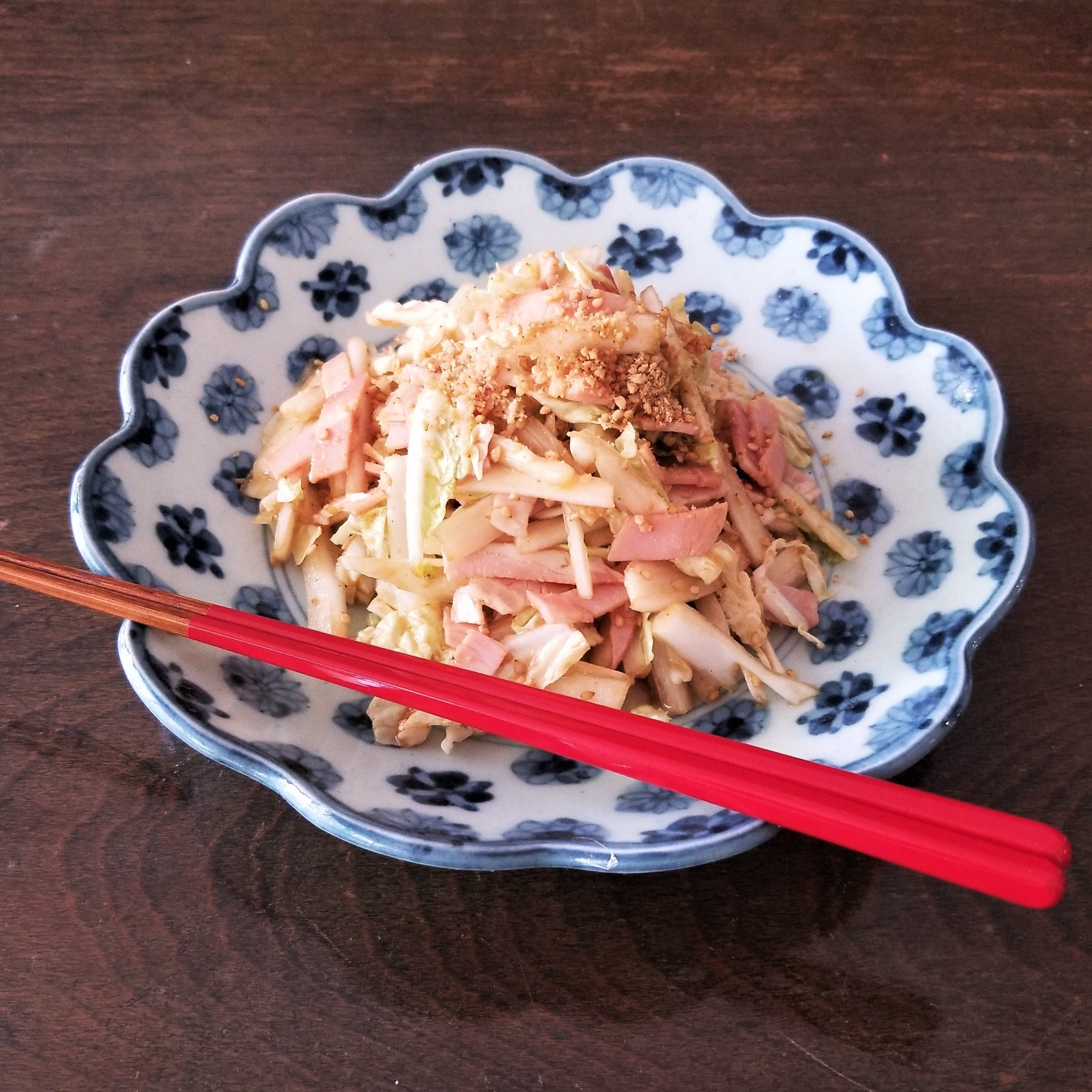 モリモリ食べて便秘解消＆透明美肌効果も！「白菜とハムの中華風サラダ」Today’s SALAD #167