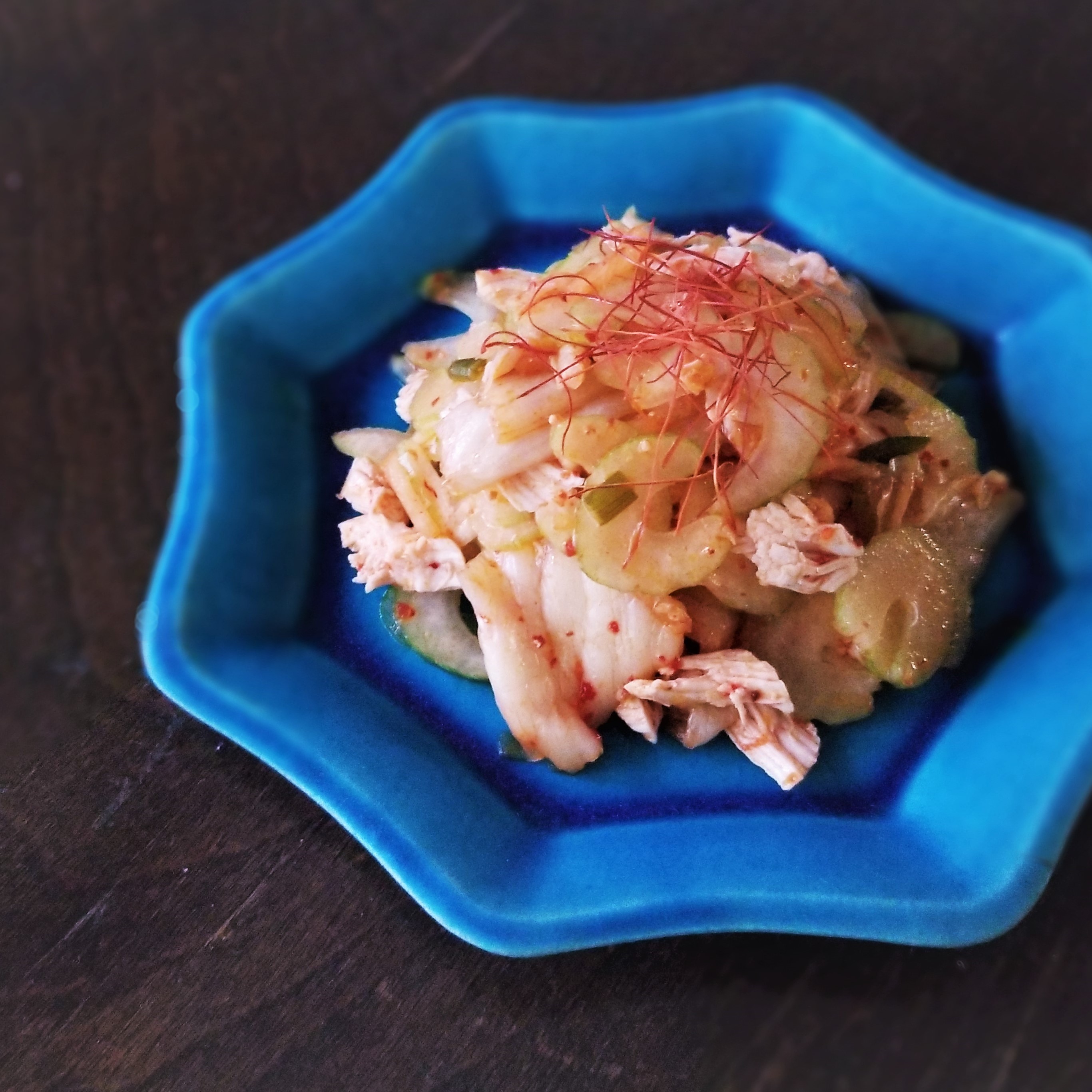 最強発酵食品 キムチで隙ナシ美肌へ セロリと鶏ささみのキムチサラダ Today S Salad 178 美的 Com