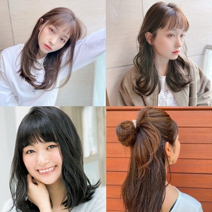 奈緒さん風に近づく、オン眉＆ぱっつん前髪スタイル＆お団子アレンジ【15の髪型】