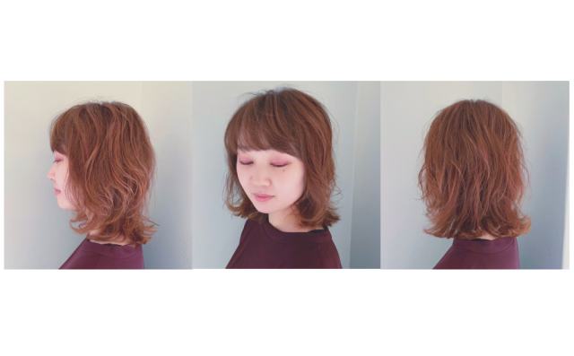 ボリュームでお悩みの方におすすめ ワンカールパーマで作るミディアムレイヤー 美的 Com