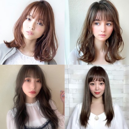 内田理央さん風に近づく【髪型例28】前髪あり×ゆる巻きorストレートミディアム～ロング