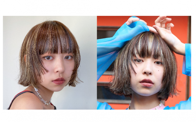 たっぷりの鮮やかハイライトと姫バングでトレンド夏ヘアに 美的 Com