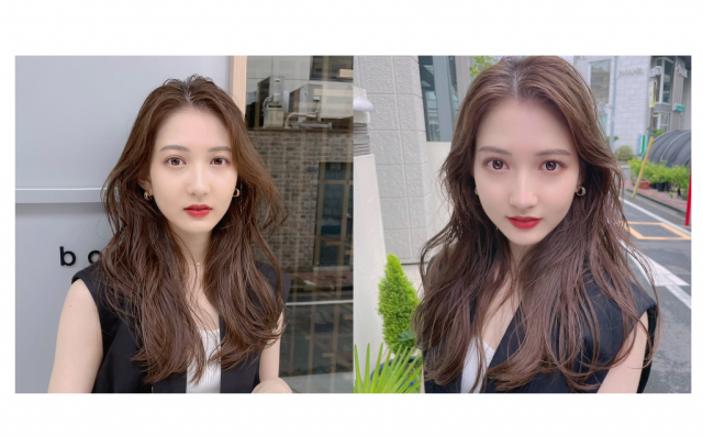 ココアブラウンとセミロング巻髪の大人っぽモテヘア 美的 Com