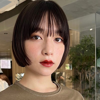 お洒落に差をつける！面長カバーの前上がりボブ｜最旬ヘアカタログ