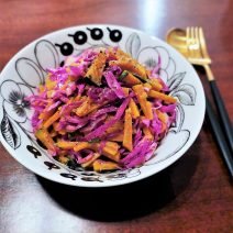 かぼちゃ×紫キャベツで映えもキレイも叶える♪「ハロウィンカラーのニコサラダ」Today’s SALAD #216