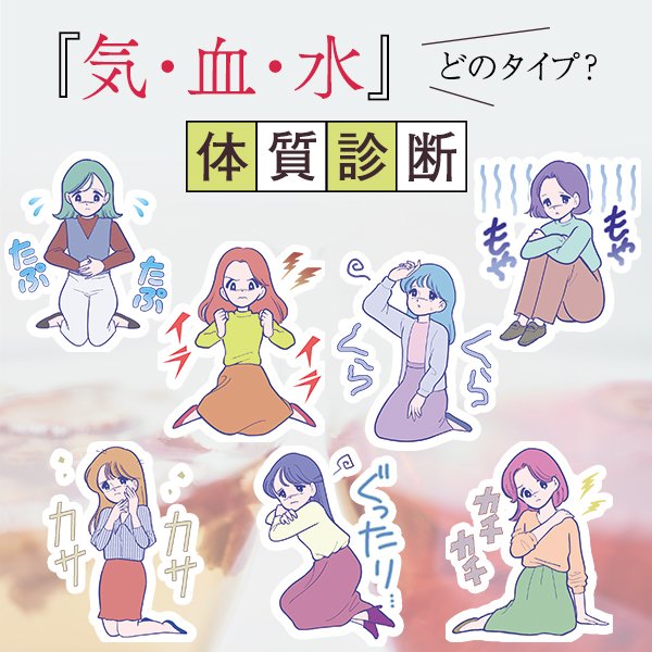 気・血・水タイプ別診断表 気・血・水タイプ別診断表