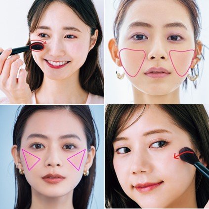 【チークの塗り方｜基本・応用】顔型・顔タイプ別＆2024流行りの入れ方