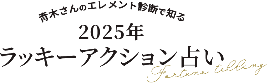 青木さんのエレメント診断で知る 2024年ラッキーアクション占い Fortune telling