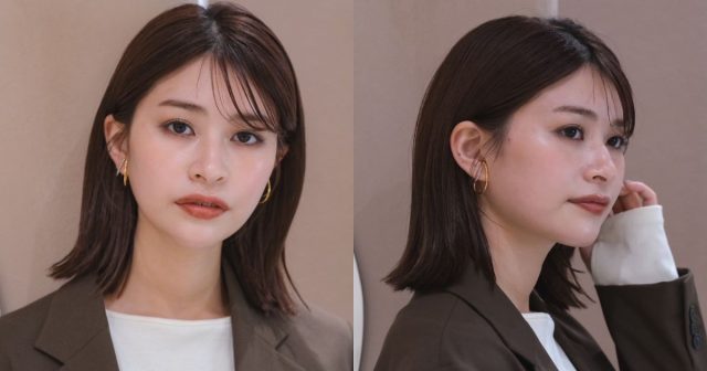 ピンク系ブラウンで美肌効果も◎巻かなくても洒落感が出せる2WAY