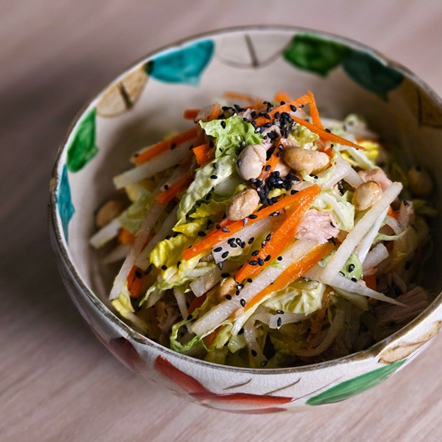 ヘルシーなたんぱく源！節分で余ったお豆はサラダにIN「冷蔵庫の残り野菜と煎り大豆のツナサラダ」【Today’s SALAD #314】