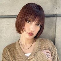 暖色カラーで血色UP♪顔まわりレイヤーで魅せる今年っぽ大人ボブ｜最旬ヘアカタログ