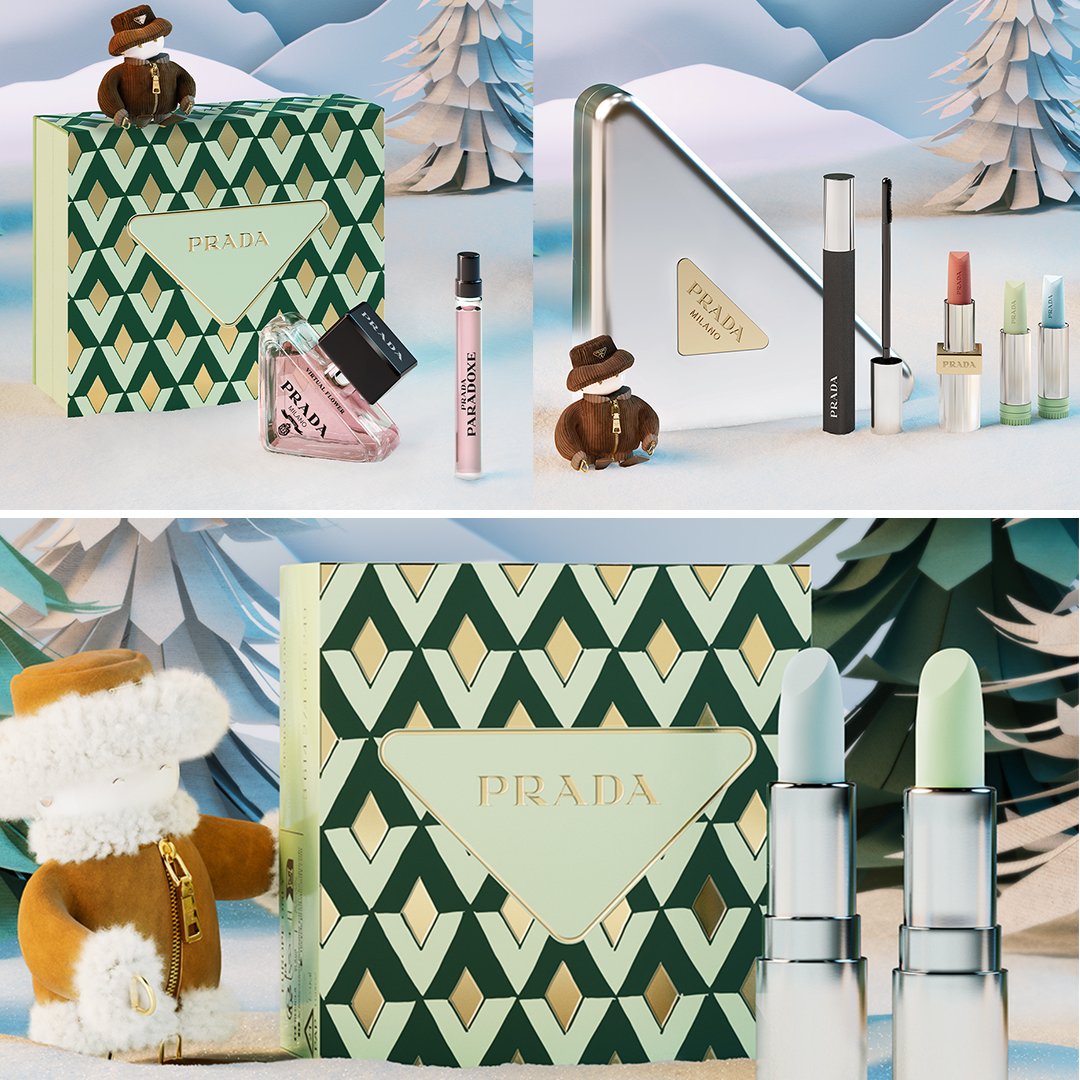 PRADA beauty クリスマス ノベルティ オーナメント チャーム　セット 贅沢なひとときを演出「プラダ ビューティ」のホリデー限定