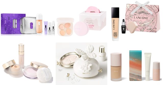 2025 クリスマスコフレ ポーチ、メイクアップベース、口紅セット