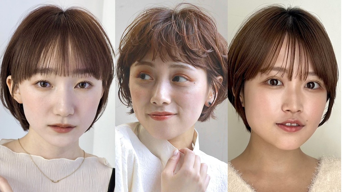 ショート ボブ 前髪 あり